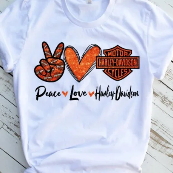 HOST PICK ***Peace, Love, and Harley T-Shirts - Picture 2 of 4